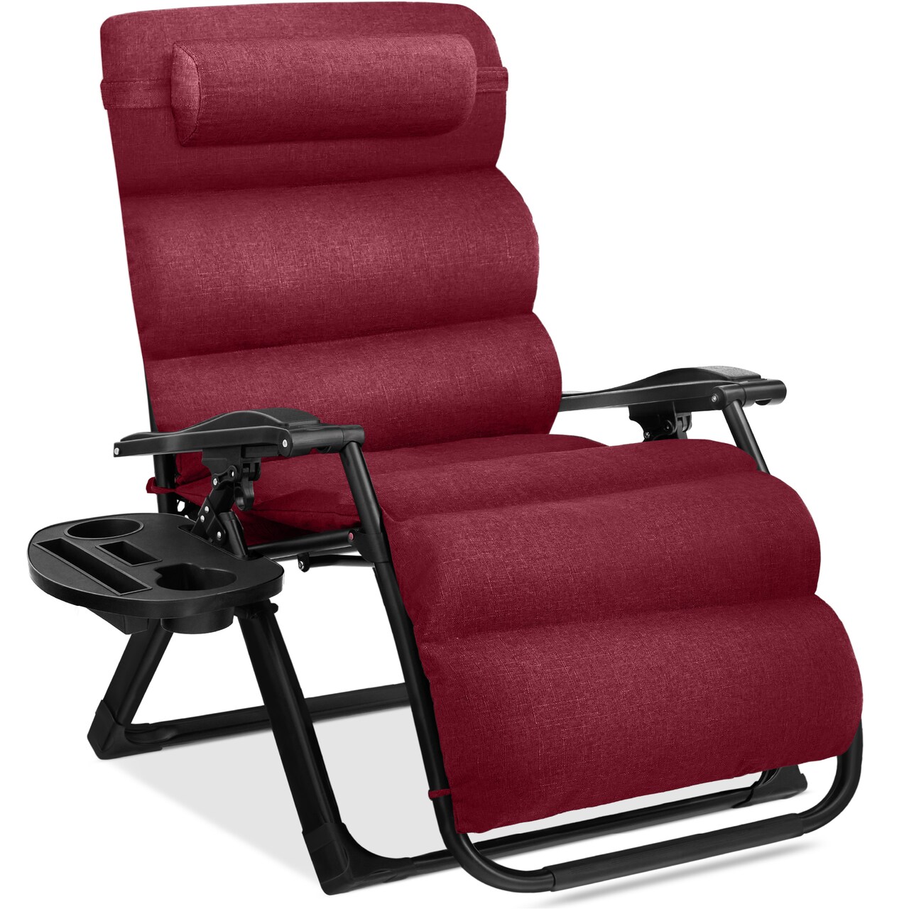 Best Choice Products Oversized Zero Gravity Chair, Folding Recliner w/ Removable Cushion, Side Tray